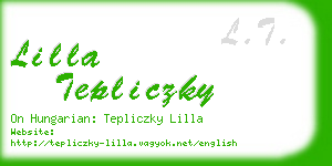 lilla tepliczky business card